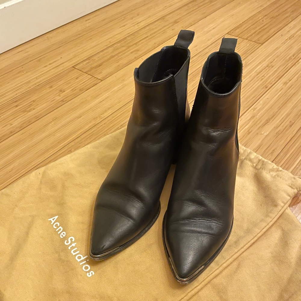 Acne Studios Jensen Boots In Black Leather Size 37 Gem